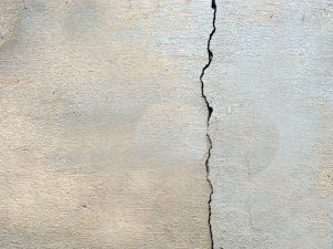 wall crack in a Virginia basement