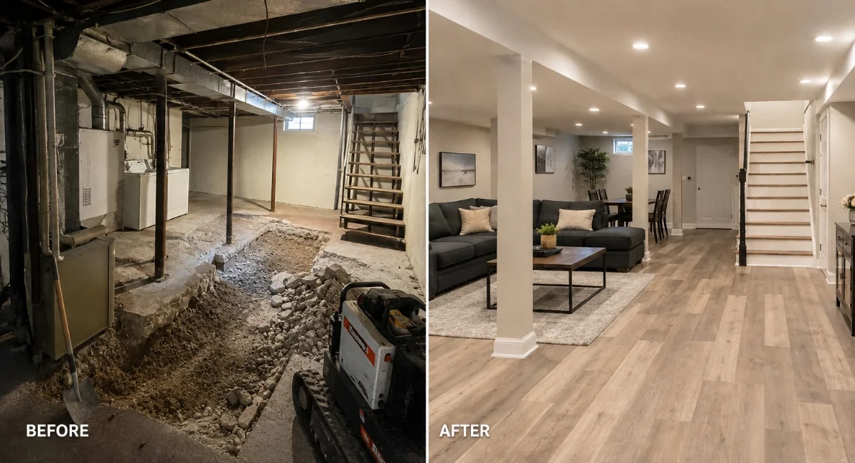 Before & After Basement Lowering