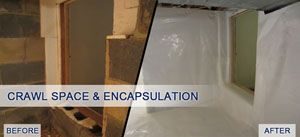 Vapor barrier installation in basement and crawl space