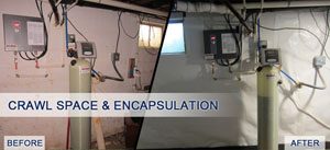 Basement encapsulation before and after