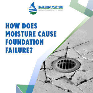 Image of cracked drain depicting how moisture can cause foundation failure