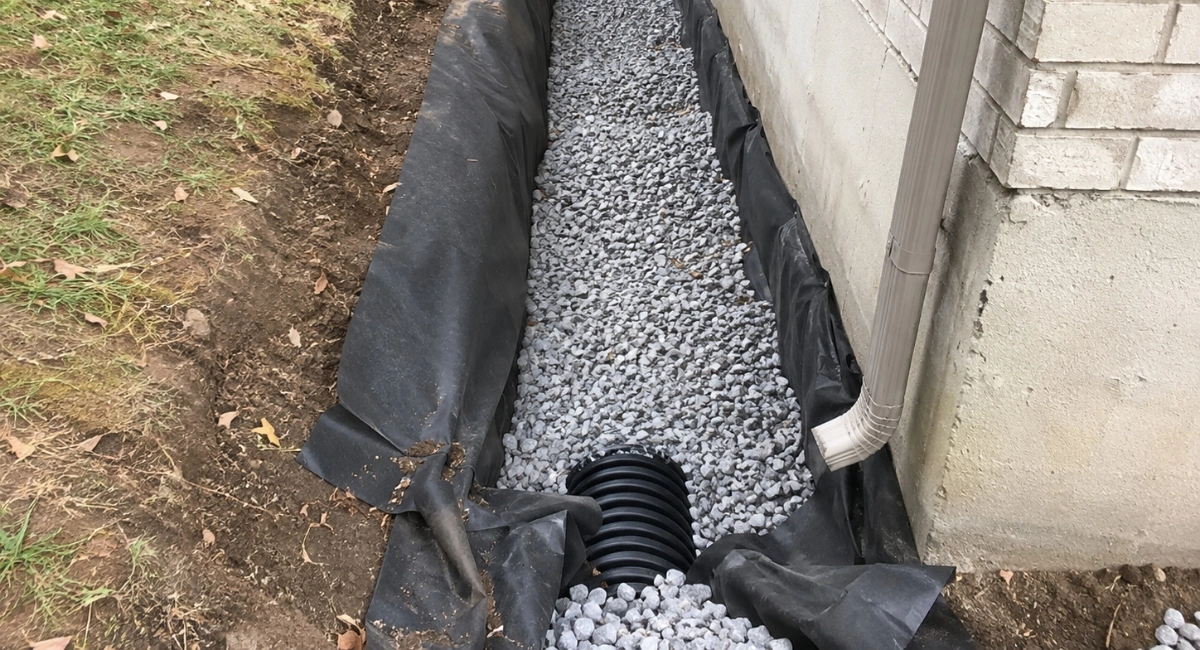 French drain installation in Northern VA