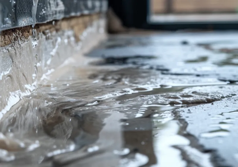 Photo of standing water to represent foundation waterproofing