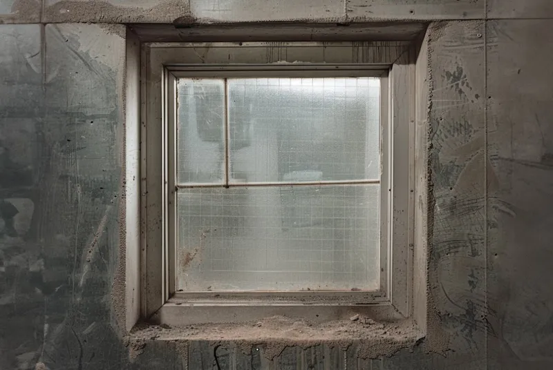 Old basement windows without window well installed