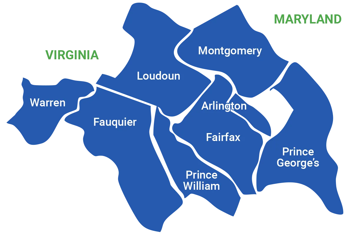 Map of Northern Virginia and Maryland