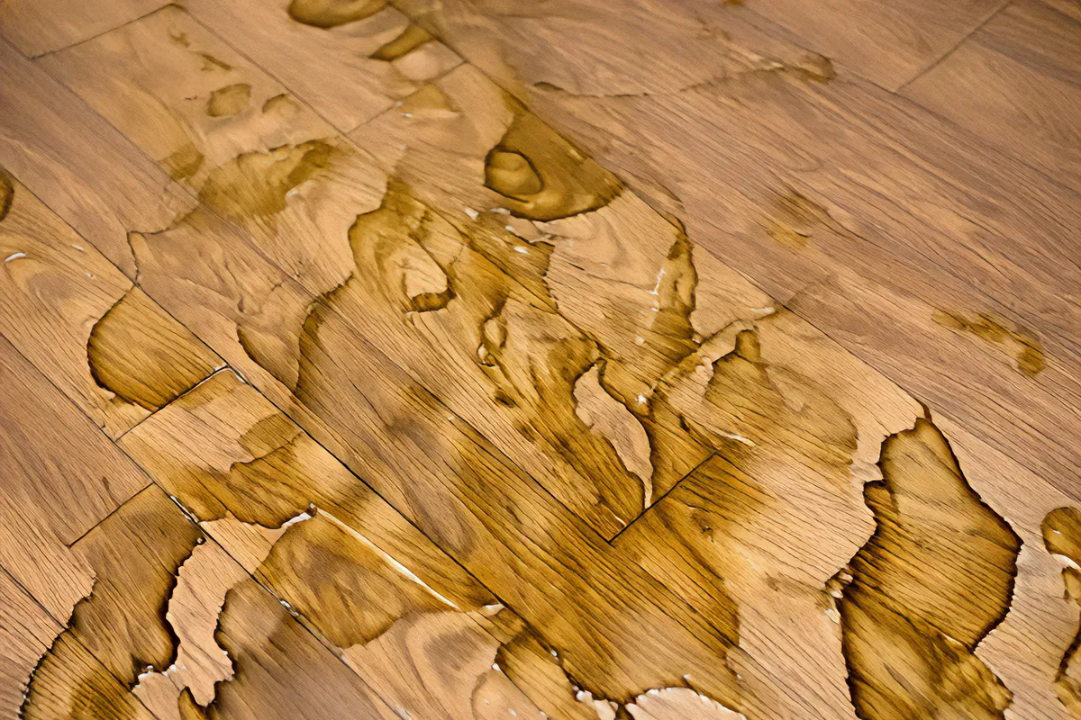 Water stains on wood flooring